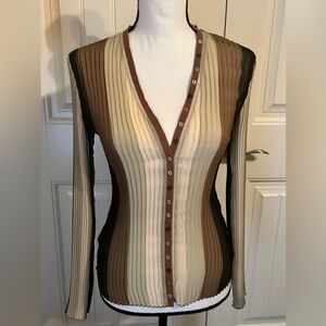 MANGO MNG  Sheer pleated top Size M